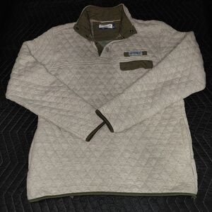 Magallan Cream Quilted Pullover with Green Details